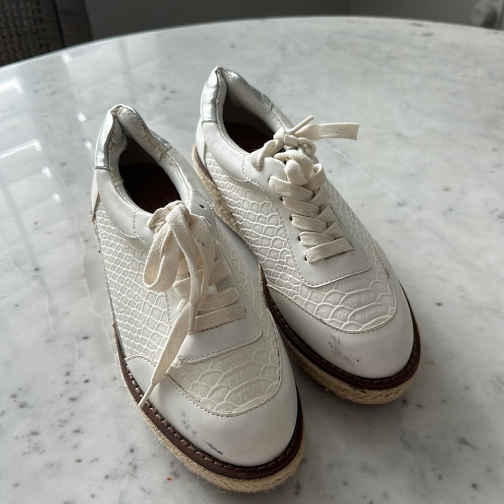 Woven platform tennis shoes by kurt geiger